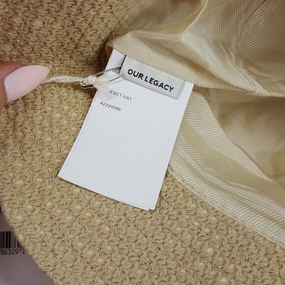 OUR LEGACY Bucket Hat Mens Tan Robe Weave Lined - Picture 3 of 5